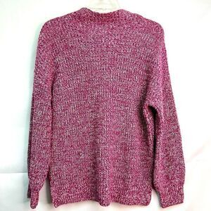 Cupcakes and Cashmere Pink and White Ribbed Mock Turtleneck Tunic Sweater NWOT